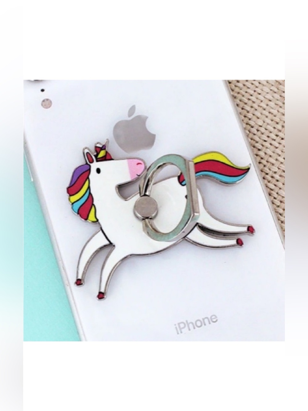 CLOSET CLEAR OUT! Unicorn Phone Ring Grip & Stand | Rainbow Silver Tone NWT